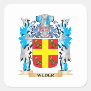 Webermantel - Familienwappen Quadratischer Aufkleber