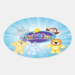 Webkinz: Hereingekommen und Spiel Ovaler Aufkleber