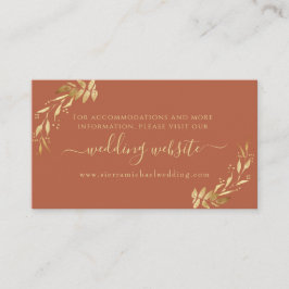 Webseite für Hochzeiten von Chic Terracotta Rust G Begleitkarte