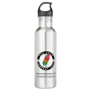 Website-Adresse des Unternehmens hinzufügen Edelstahlflasche