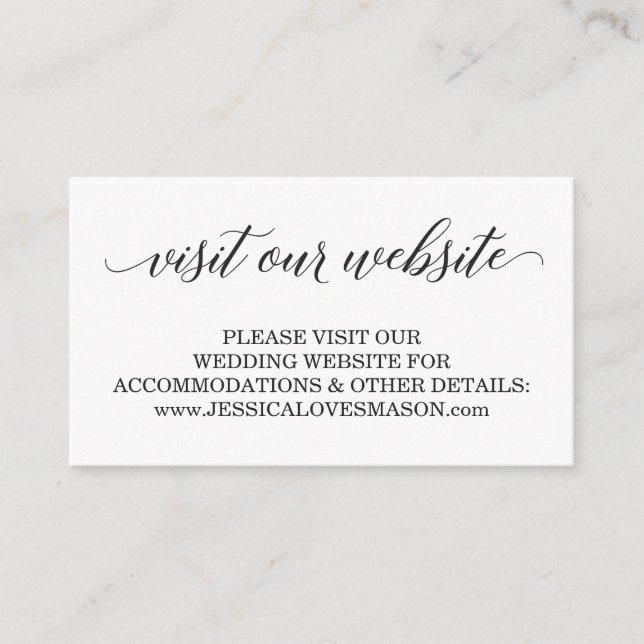 Website-Beipackkarte für Hochzeiten - Klassisches  Begleitkarte (Vorderseite)
