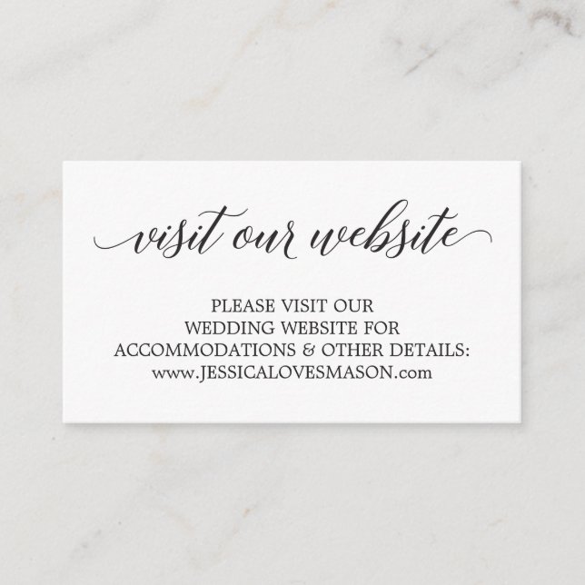 Website-Beipackkarte für Hochzeiten - Klassisches  Begleitkarte (Vorderseite)