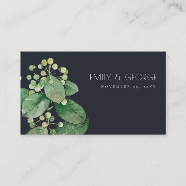 WEBSITE "BLACK BERRY LINAFY FOLIAGE GREENERY WEDER VISITENKARTE (Vorderseite)