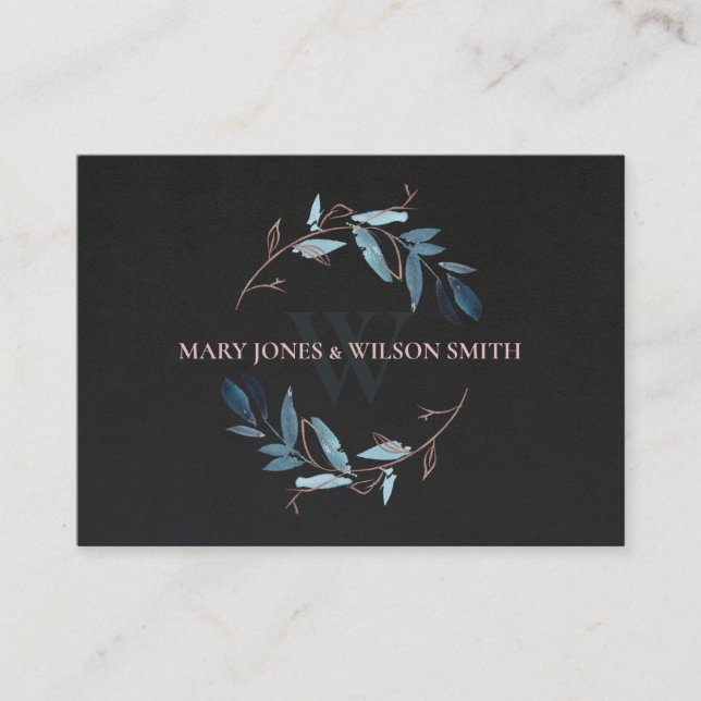 WEBSITE "BLACK BLUE PINK FOLIAGE WREATH WEDH" BEGLEITKARTE (Vorderseite)