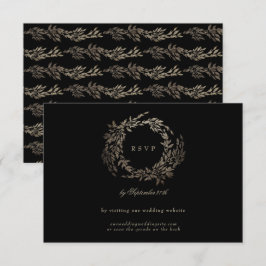 WEBSITE "Black Ebony Botanical Wreath QR CODE" RSVP Karte