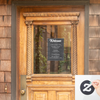 Website "Business Welcome and Open Hours" Fensteraufkleber