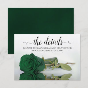 Website der eleganten Emerald Green Rose Wedding D Begleitkarte