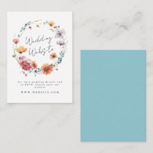 Website der eleganten Wildblume Wreath Summer Wedd Begleitkarte