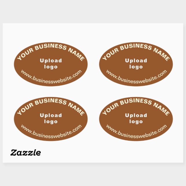 Website der Firma "Brown Oval Shape Sticker" Ovaler Aufkleber (Blatt)