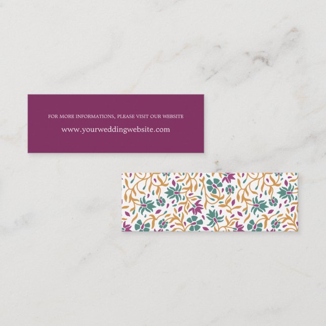 Website der indischen Blume Lila Mini Visitenkarte (Vorne/Hinten)
