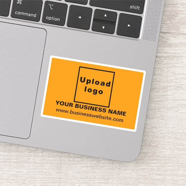 Website der Orange Color Rectangle Vinyl Aufkleber (Detail)