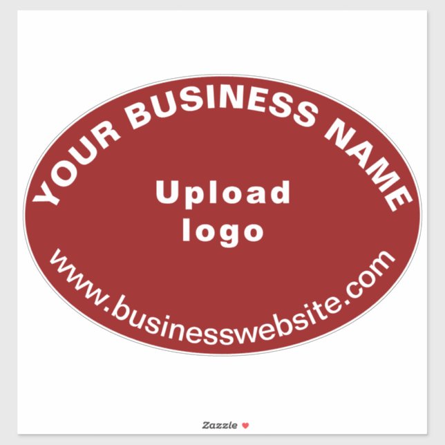 Website der Unternehmen zu Red Large Oval Shape Vi Aufkleber (Blatt)