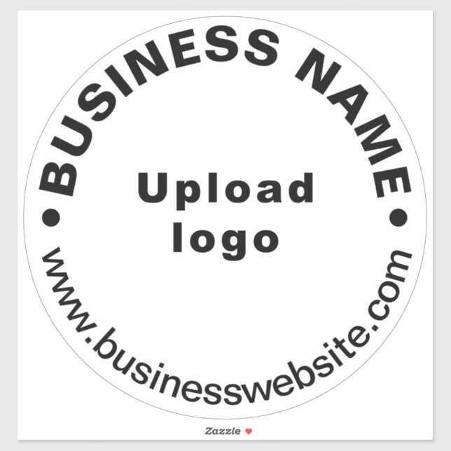 Website der Unternehmen zu White Large Round Vinyl Aufkleber (Blatt)