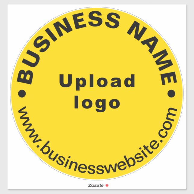 Website der Unternehmen zu Yellow Large Round Viny Aufkleber (Blatt)
