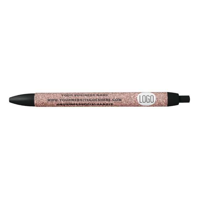 Website des Firmenlogos Imitate Rose Gold Glitzer Kugelschreiber (Vorderseite)