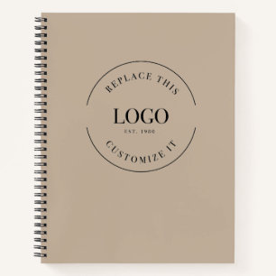 Website des Firmenlogos Minimalistisch Beige Notizbuch