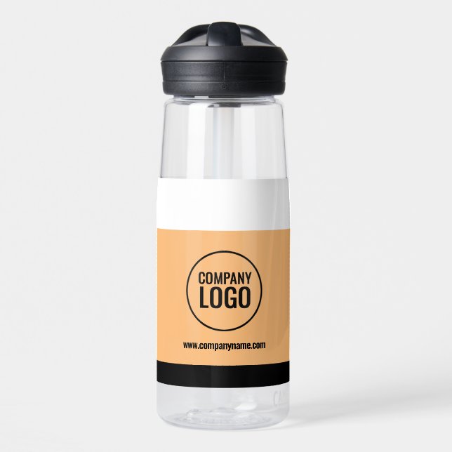 Website des modernen Logos von White Peach Black C Trinkflasche (Vorne)