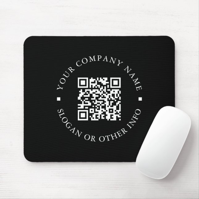 Website des Unternehmens Link QR Code Black Promot Mousepad (Mit Mouse)