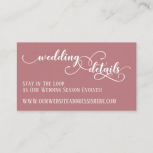 Website-Details zum Hochzeitsskript dunkle Rose Begleitkarte