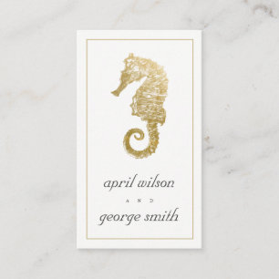 WEBSITE "ELEGANT GOLD FOIL NAVY SEEPFERD WEDING" VISITENKARTE