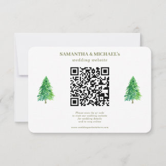 Website "Forest Tree Floral Qr Wedding" RSVP Karte