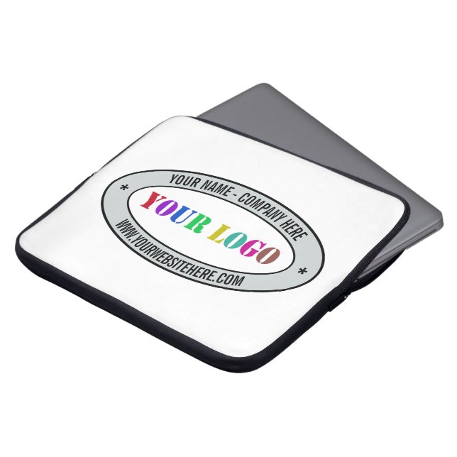 Website für benutzerdefinierte Logo-Namen Business Laptopschutzhülle (Vorne Oben)