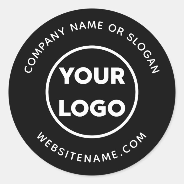 Website für benutzerdefinierte Logos und Slogan au Runder Aufkleber (Vorderseite)