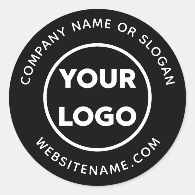 Website für benutzerdefinierte Logos und Slogan au Runder Aufkleber (Vorderseite)