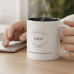 Website für das Firmenlogo Schwarz-weiß Zweifarbige Tasse