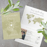 Website für den Reisepass für Hochzeiten - Weltkar Einladung<br><div class="desc">Moderne und einfache Seite Green World Map Einladung Hochzeitsziel wie Pass</div>