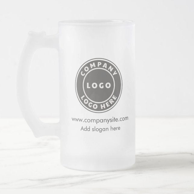 Website für Firmenlogos hinzufügen und Slogan-Mita Mattglas Bierglas (Links)