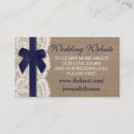 Website für Hochzeiten auf Burlap & Lace Begleitkarte