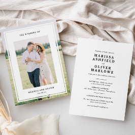 Website für Hochzeiten auf Gerahmtem Foto auf zwei Einladung