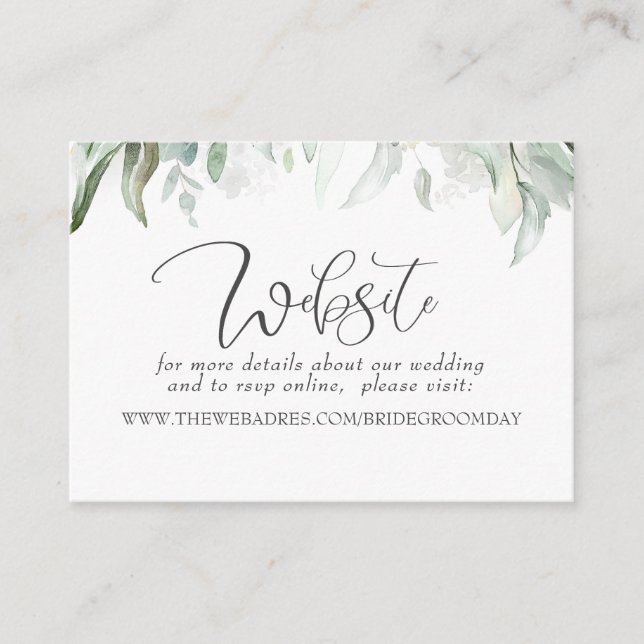Website für Hochzeiten Bohemische Vegetation Visitenkarte (Vorderseite)