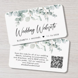 Website für Hochzeiten Eucalyptus Watercolor QR-Co Begleitkarte