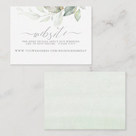 Website für Hochzeiten Gold Greenery Visitenkarte