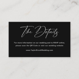 Website für Hochzeiten mit Schwarz-Weiß-Details Begleitkarte