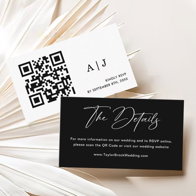 Website für Hochzeiten mit Schwarz-Weiß-Details Begleitkarte (Von Creator hochgeladen)