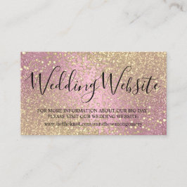 Website für Hochzeiten - Rosa und Gold Glitzer Begleitkarte