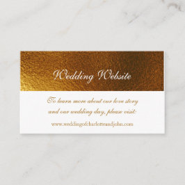 Website für Hochzeiten Royal White Golden Shiny Begleitkarte