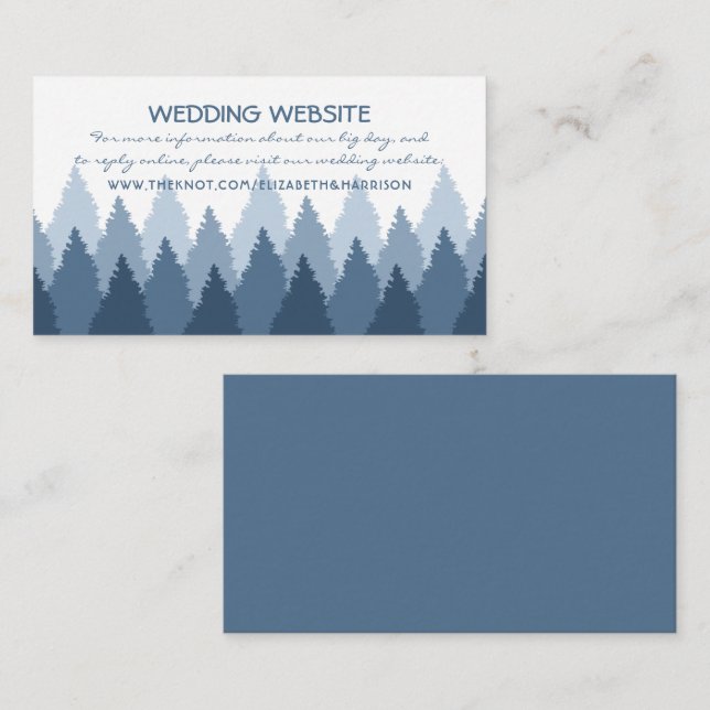 Website für Hochzeiten von Blauwald-Gebiet Begleitkarte (Vorne/Hinten)