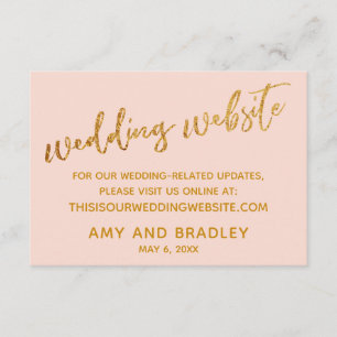 Website für Hochzeiten von Gold Waves & Handwritin Begleitkarte