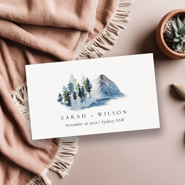 Website für Hochzeiten von grünen Pinienwäldern Visitenkarte (Von Creator hochgeladen)