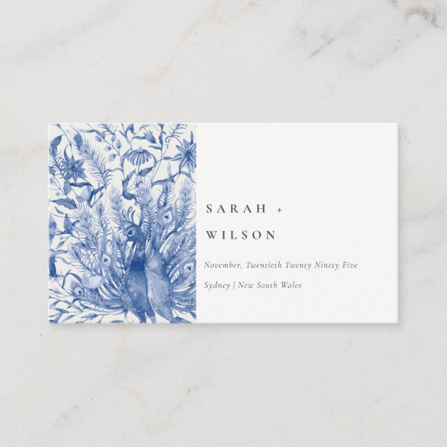 Website für Hochzeiten von Tintenfisch Blue Classy Begleitkarte (Vorderseite)
