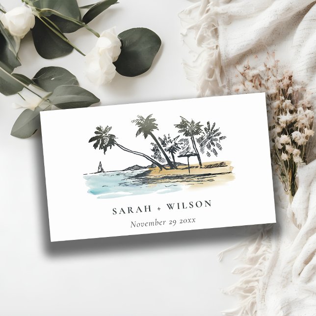 Website für Hochzeiten von Tropical Beach Palm Tre Begleitkarte (Von Creator hochgeladen)