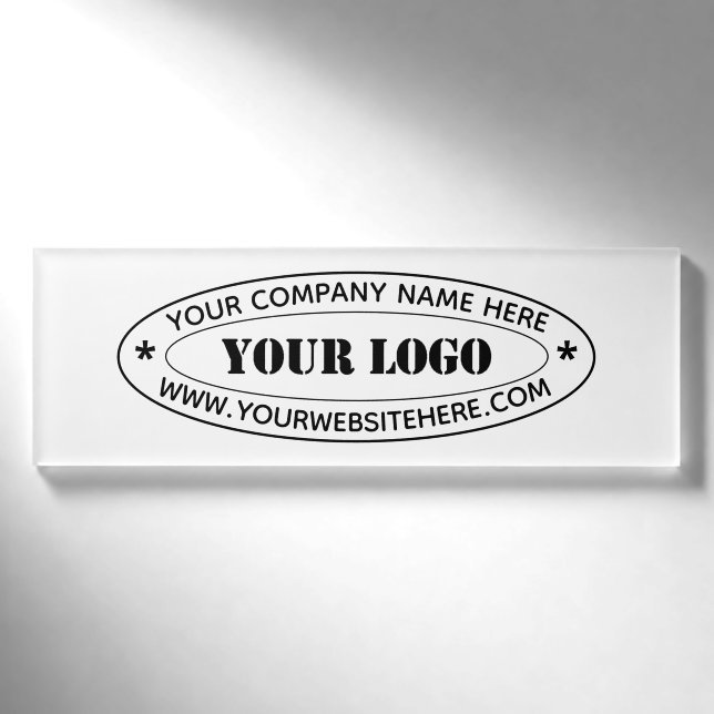 Website für Ihren Firmennamen Namenschild (Vorderseite)