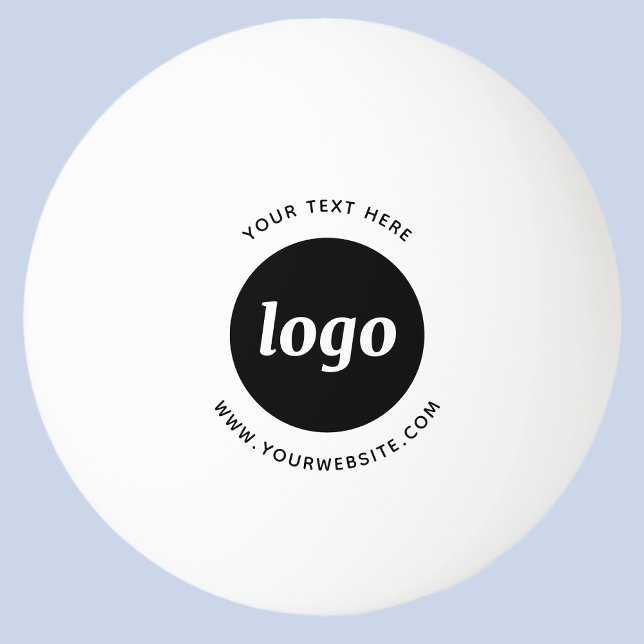 Website für Logos Tischtennisball (Logo with custom text and website promotional business ping pong ball)
