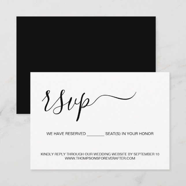 Website für Minimalistische Sitzversammlungen RSVP Karte (Vorne/Hinten)