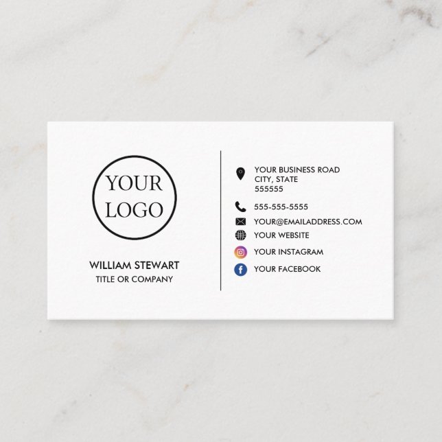 Website für Minimalistische Social-Media-beruflich Visitenkarte (Vorderseite)