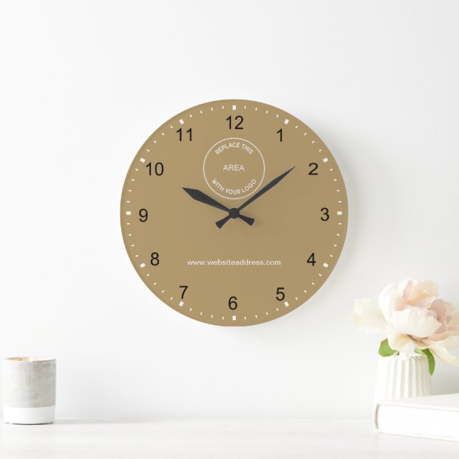 Website für moderne Business-Logos Gold Große Wanduhr (Zuhause)